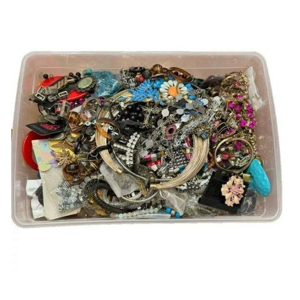 5 LBS Jewelry Craft Lot Broken Junk Repair Repurpose Art Harvest Damaged Costume